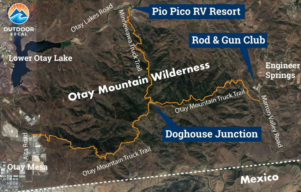 Otay Mountain Truck Trail Map