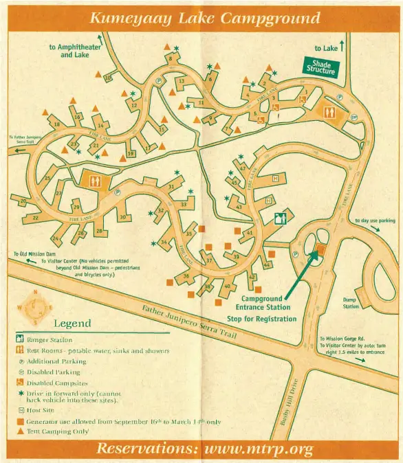 Lake Kumeyaay Campground Map