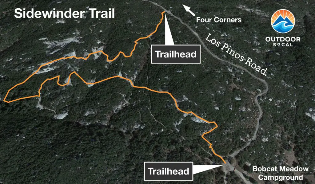 Sidewinder Trail Map Corral Canyon