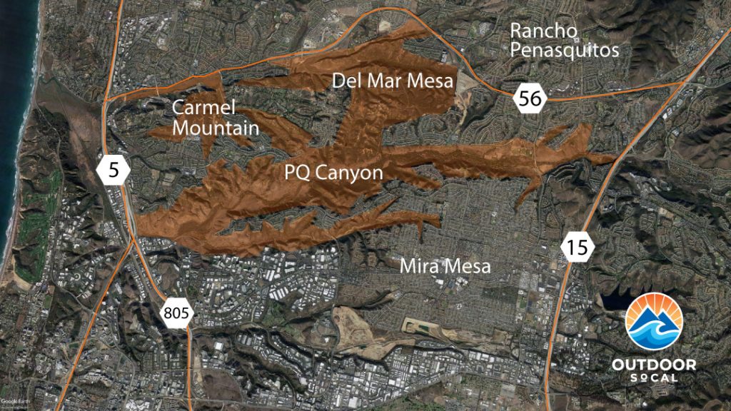 PQ Canyon Mountain Biking overview map