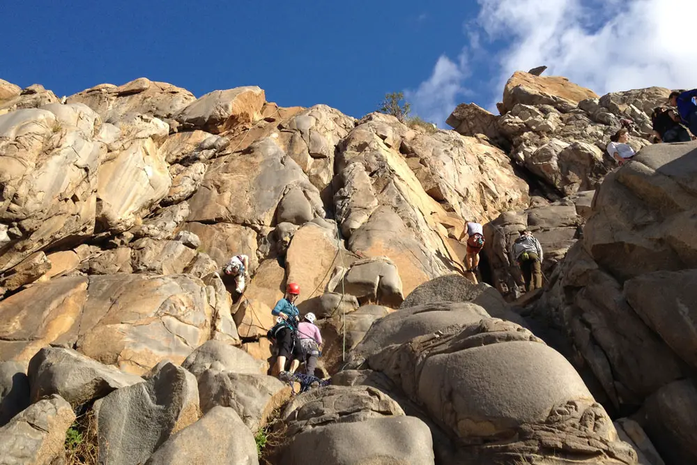 Mission Gorge rock climbing