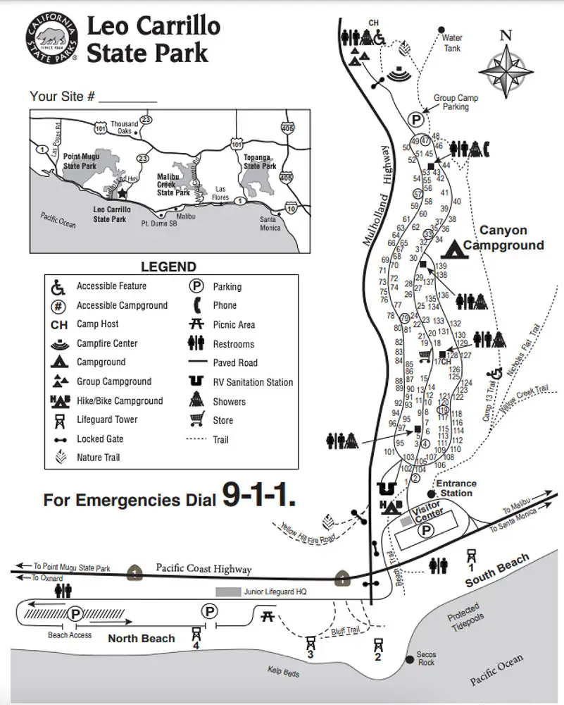 Leo Carrillo Campground Map