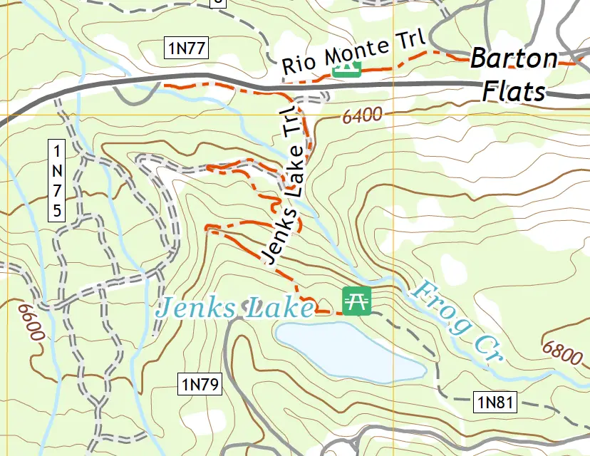 Jenks Lake Trail Map