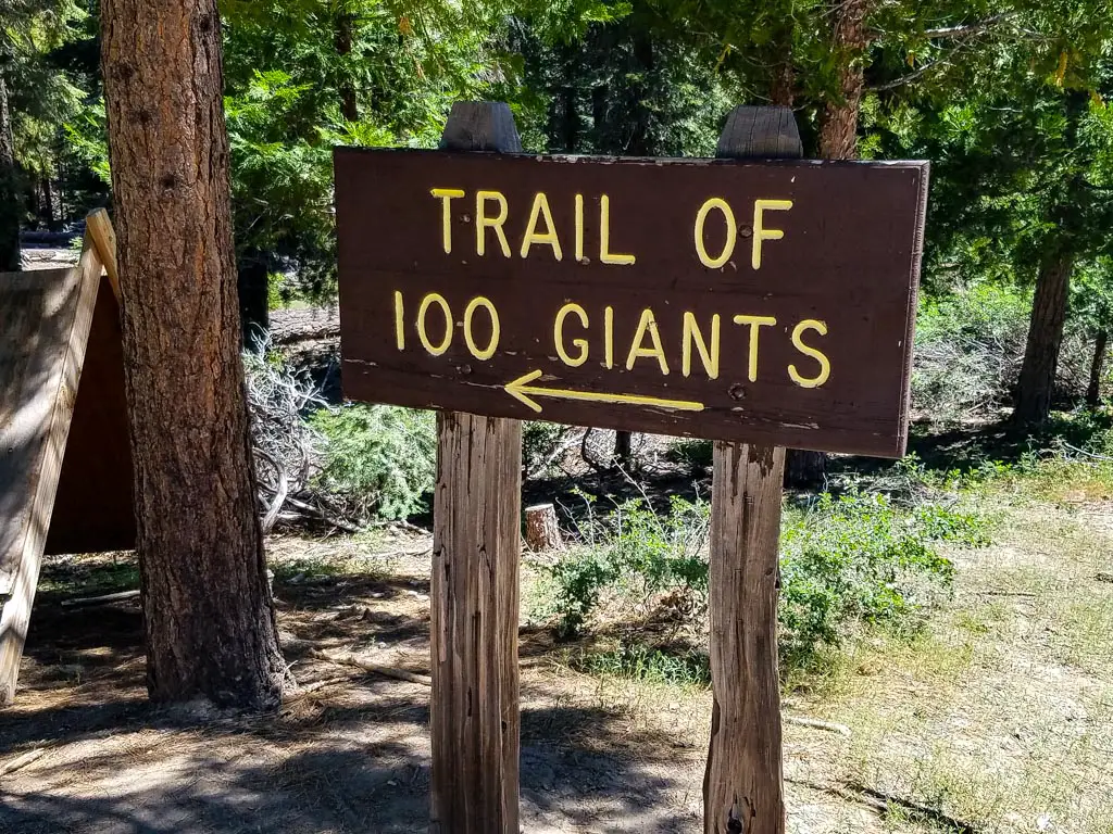 Trail of 100 Giants sign