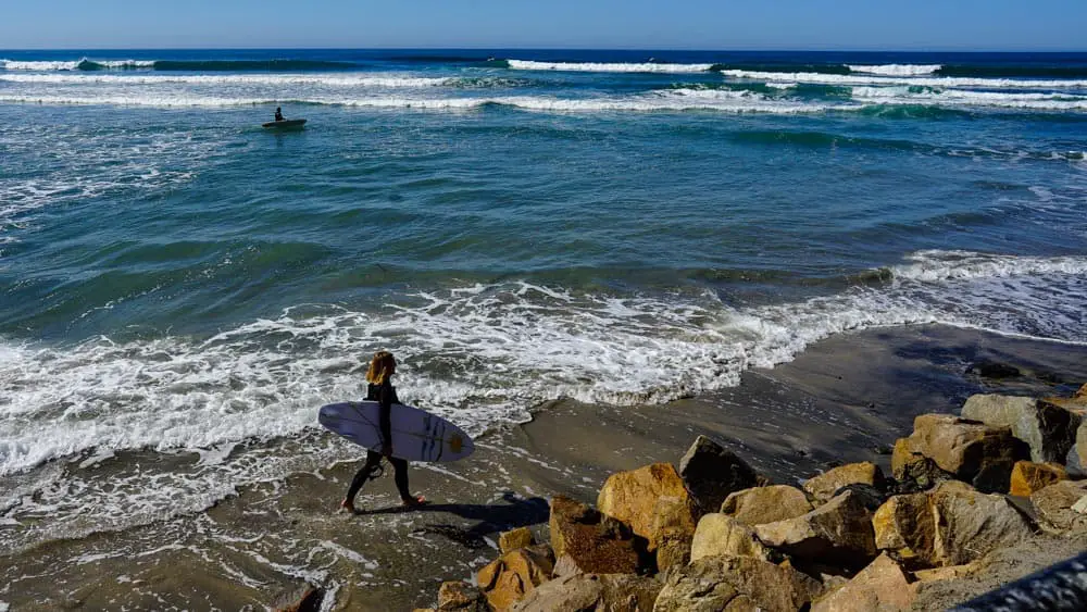 San Elijo State Beach surfer