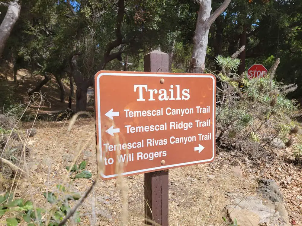 Temescal Canyon Trail Sign