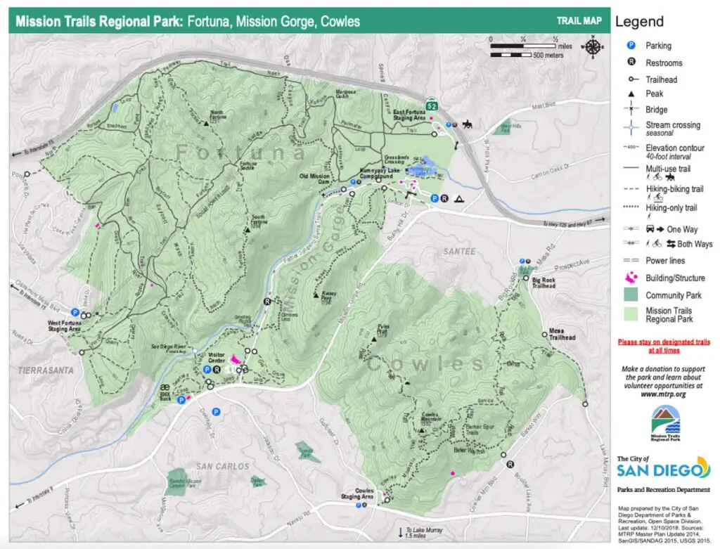 Mission Trails Trail Map