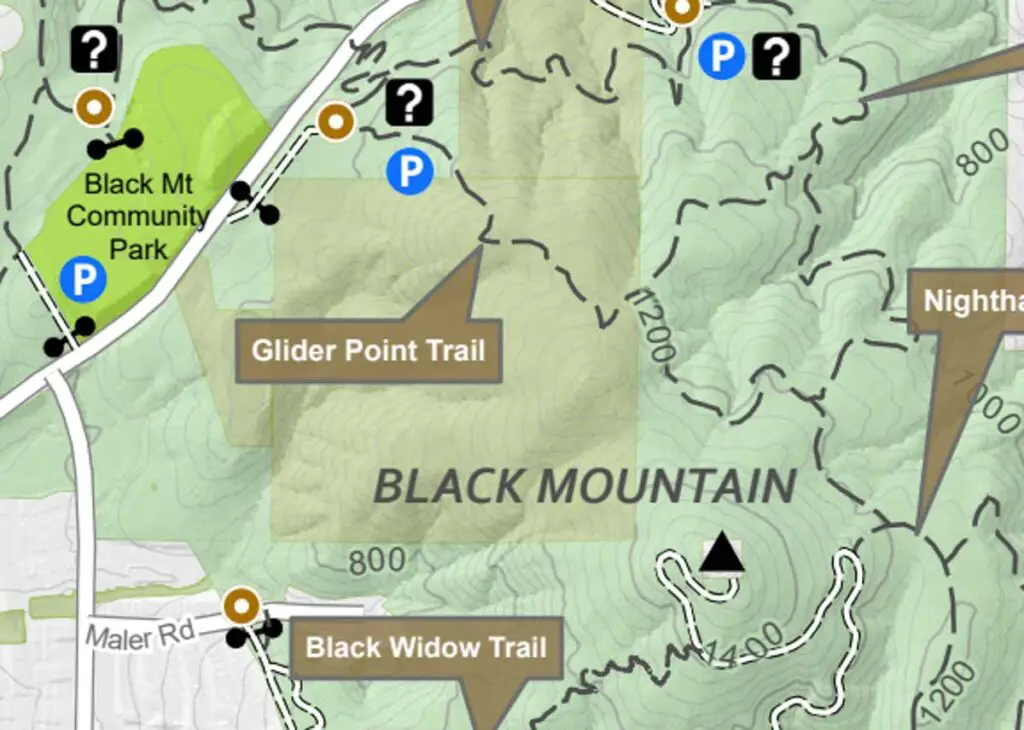 Black Mountain Gliderport Trail map