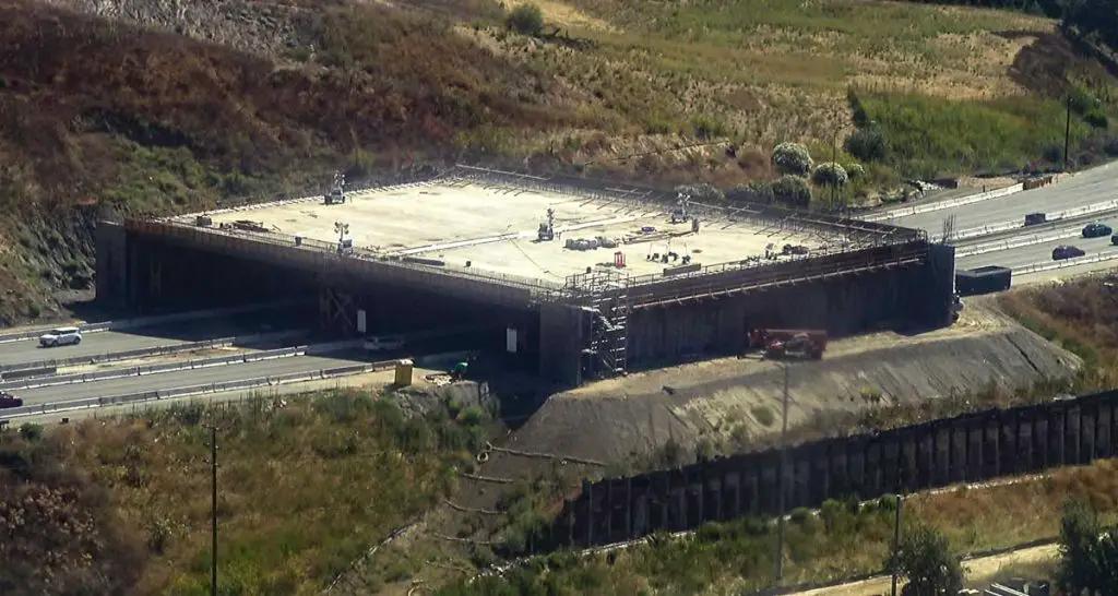 Wildlife crossing under construction